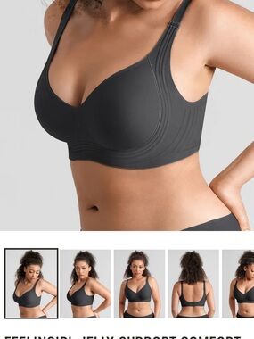 NEW! Feelingirl Wireless Full-Coverage Comfort Bra - Black